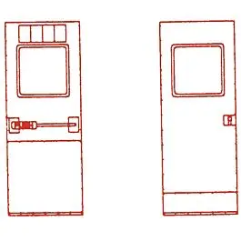 061 Series Passenger Car Doors w/Pushbar; pkg(2) -- Oblong Thermopane Windows