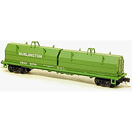 100-Ton Evans Coil Car - Assembled w/Micro Trains Trucks & Couplers - Single -- Chicago, Burlington & Quincy (Cascade Green)