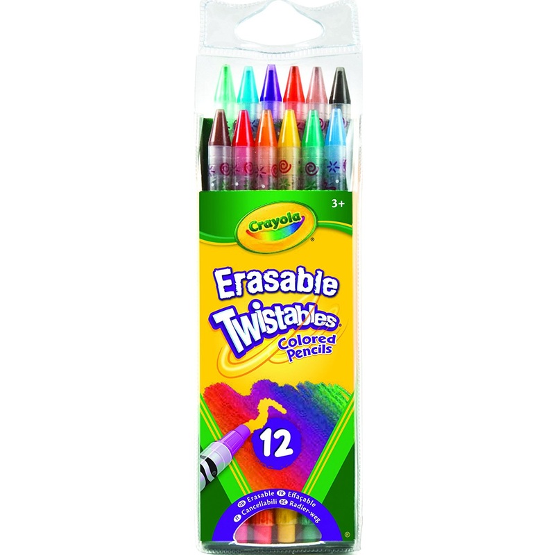 12 Twistable Erasable Colored Pencils, Pack of 12