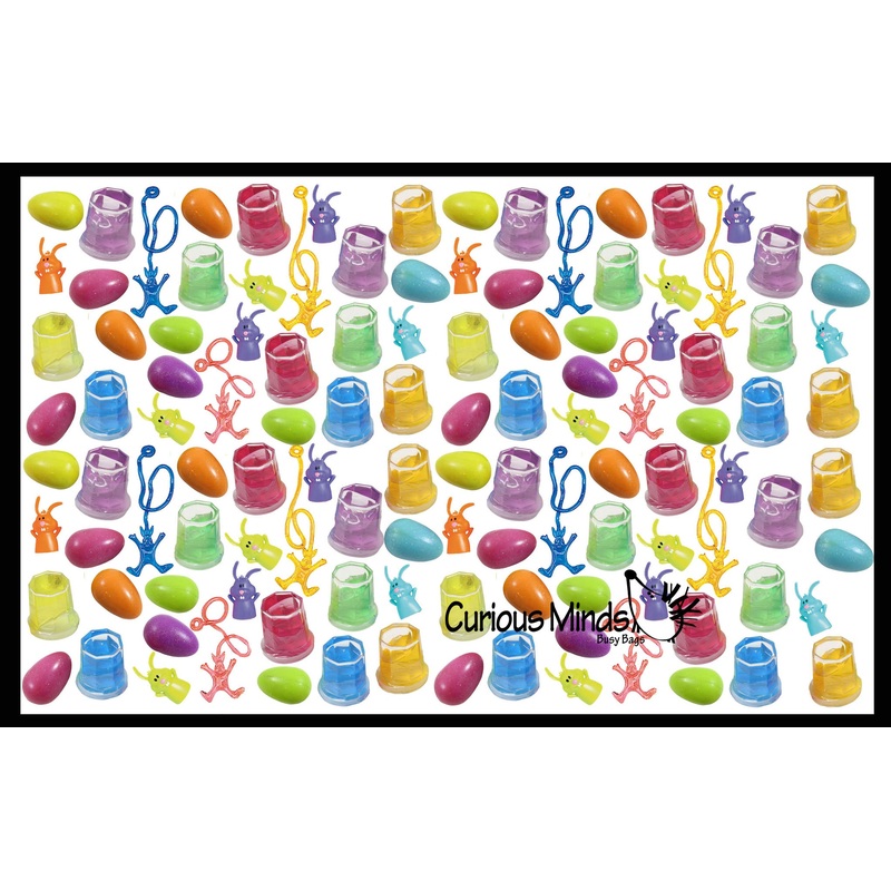 120 Piece Easter Egg Eraser Filler Set - Small Toy Prize Assortment Egg Hunt (10 DOZEN)