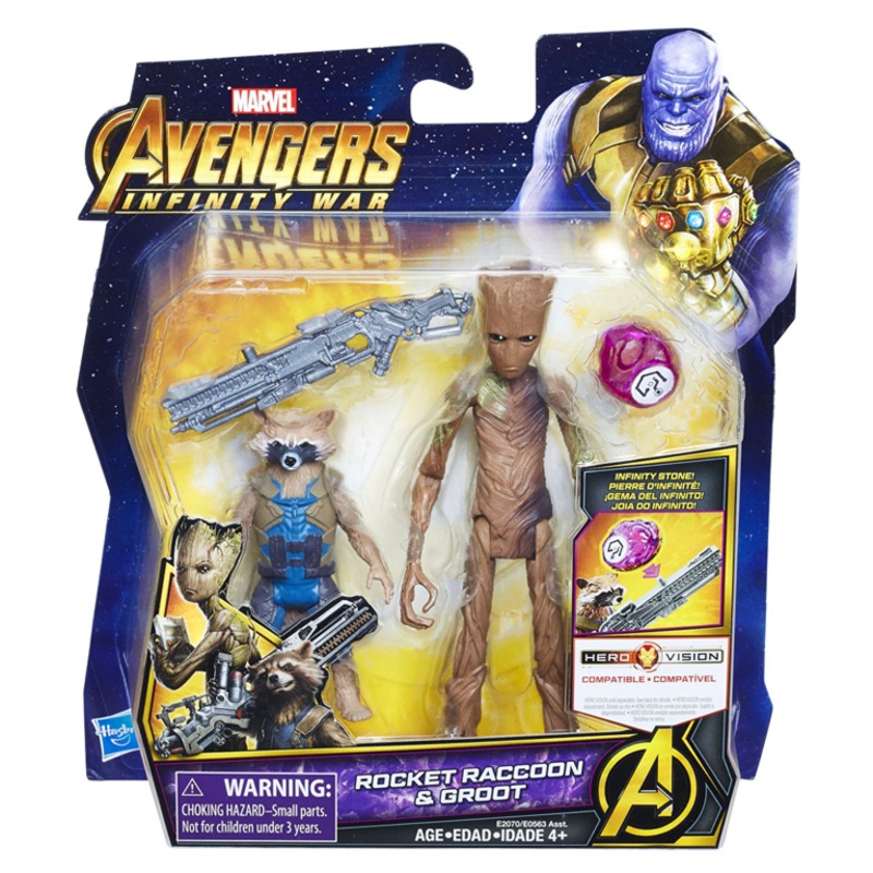 15 cm Marvel Avengers Deluxe Figures With Infinity Stone & Accessories - Rocket Racoon & Groot