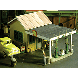 1929 Gas Station w/Exterior Details -- Super Kit - 2 x 4"