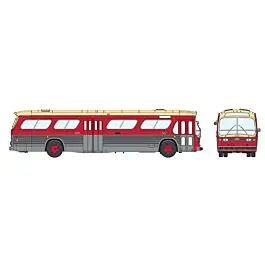 1959-1986 GM New Look/Fishbowl Bus - Deluxe Lighted - Assembled -- Toronto Transit Commission TTC #7737 (maroon, silver, cream)