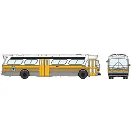 1959-1986 GM New Look/Fishbowl Bus - Standard - Assembled -- Boston MBTA #6025 (silver, white, yellow)