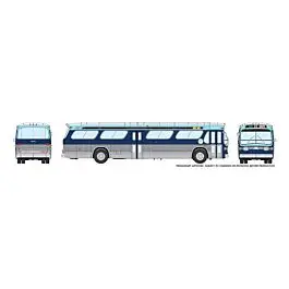 1960s-1986 GM New Look-Fishbowl Bus - Standard - Assembled -- Calgary Transit #594 (silver, blue, white)