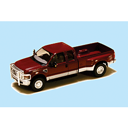 2008 Ford F-350 Super Duty 4X4 Dual Rear Wheels w/Super Cab & Long Box -- Red, Silver, Satin Chrome Grille & 18" Wheels