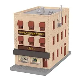 3-Story City Building w/Fire Escape & Blinking Sign -- Dewey, Cheetum & Howe - Bankruptcy Attorneys