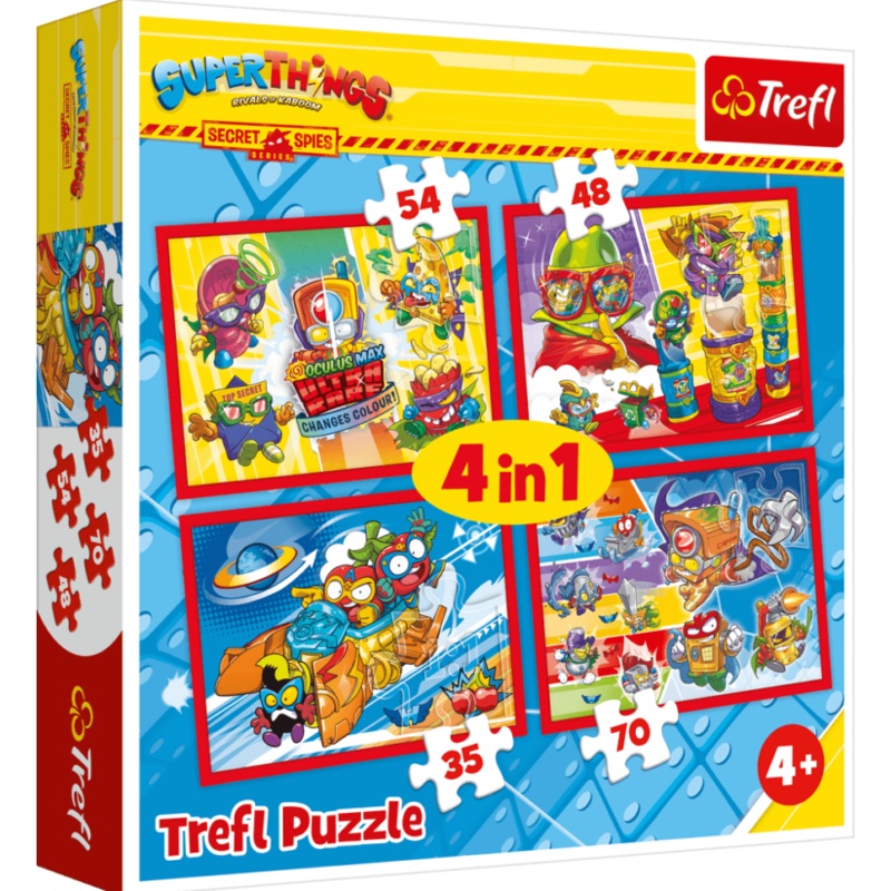 4 in 1 Super Things Secret Spies Puzzle, 70, 54, 48 and 35 Pieces
