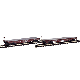42' Fishbelly Side Sill Flatcar 2-Pack w/MicroTrains(R) Trucks & Couplers -- Southern Pacific (Boxcar Red)
