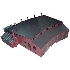 5-Stall Wooden Roundhouse -- Kit - 26 x 31 x 7"66 x 78.7 x 17.8cm