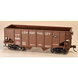 55-Ton Fishbelly 2-Bay Hopper - Kit -- Lehigh Valley 25421 (Boxcar Red, Small Black Damond Logo)