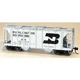 70-Ton Covered Hopper, Closed Sides - Kit -- Burlington Northern 421510 (gray, black, Large Logo)