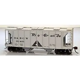 70-Ton Covered Hopper w/Open Sides - Kit -- Denver & Rio Grande Western #18445 (gray, Flying Grande Logo)