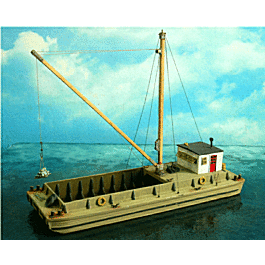 73' Open Barge w/Cabin, Mast & Boom - Kit -- 10"25.4cm Long x 3-1/2"8.8cm Wide