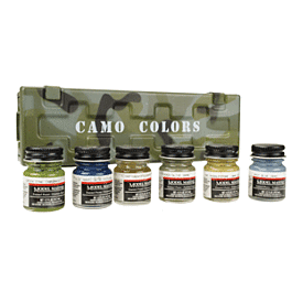 Aircraft Model Master Camo-Colors 6-Color Paint Set with Metal Camo Ammo Box -- Mid United States Theater