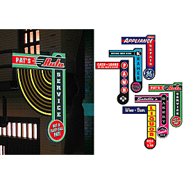 Animated Multi-Graphic Vertical Neon Sign Kit w/6 Overlays -- Fan Series #1 - Right - Large