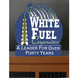 Animated Neon Billboards -- White Fuel - 3.8 x 3.4"9.7 x 8.6cm