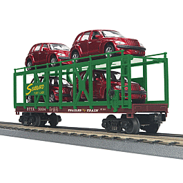 Auto Carrier Flatcar - 3-Rail - Ready to Run - RailKing(R) -- Trailer-Train #501014/Seaboard Air Line Rack w/ Chrysler PT Cruisers
