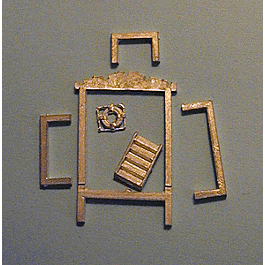 Boat Parts (Unpainted White Metal Casting) -- Transfer Building Framework 28 Pieces; Extends to 22", fits Walthers Carflo