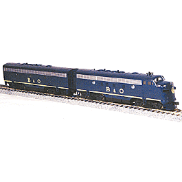 Diesel EMD F7 Phase I-Early A (Powered) & B (Dummy) Set -- Baltimore & Ohio - Mid 1960s Scheme (Single Headlight on A Unit)