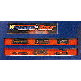 Diesel Freight -- Alco Demo Unit Diesel, 4 Cars, Caboose - Less Track & Power Pack