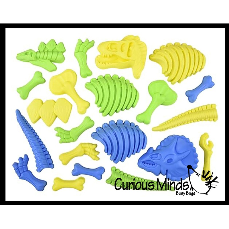 Dinosaur Bones Sand Mold Beach Set - Sand Castle Set with Dino Fossil Skeletons - Make 3 Styles