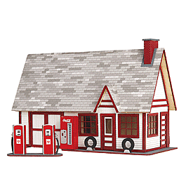 Ernie's Conoco Gas Station - Kit -- 7-3/4 x 5-1/2"19.3 x 13.8cm