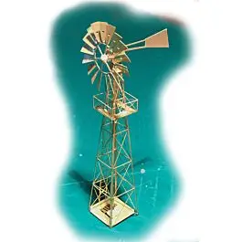 Etched-Brass Kit -- Wind Mill Water Pump - 1/4 x 1/4 x 3".6 x .6 x 7.6cm
