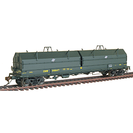Evans 100-Ton Coil Car w/Angled Hoods - Ready to Run -- Chicago & North Western (green)