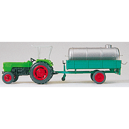 Farm Machinery - Tractors - Deutz -- D 6206 w/Single Axle Trailer Carrying Manure Tank