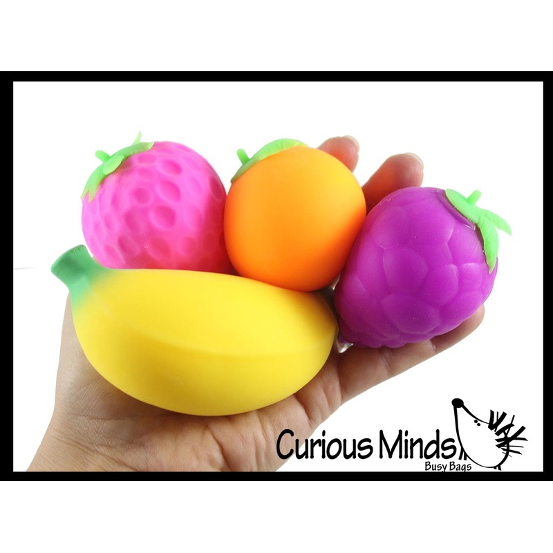 Fruit Soft Fluff- Creamy Doh Filled Squeeze Stress Balls - Sensory, Stress, Fidget Toy