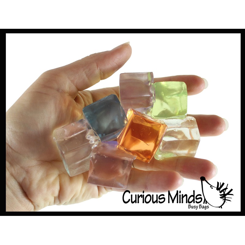 Gelatin Ice Cube Squishy Fidget Toy - Thick Gel Wiggly and Jiggly Gummy