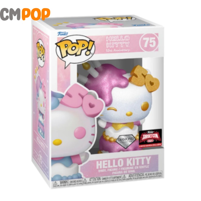 Hello Kitty 50th Anniversary - #75 - Funko Pop! - Hello Kitty - Diamond Collection - Target Con 2024 Limited Edition Exclusive