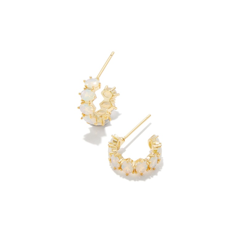 Kendra Scott Cailin Gold Huggie Earrings in Champagne Opal Crystal