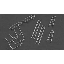Ladder Set, Satin Plated -- 2 Each: 6' Step Ladder, Extension Ladder; Front & Rear Rack, Front Brush Gua