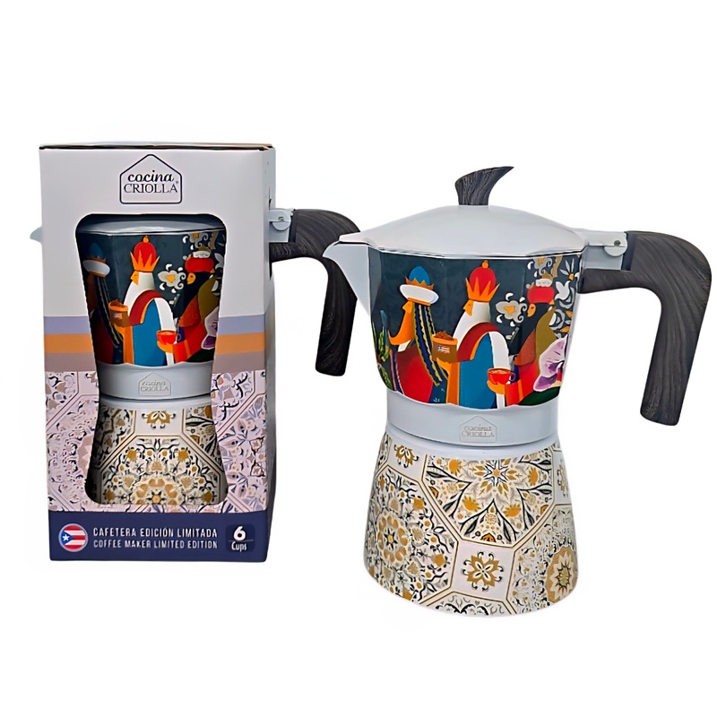 "Mosaico de Reyes" Design - Cocina Criolla Limited Edition Moka Pots (Greca)