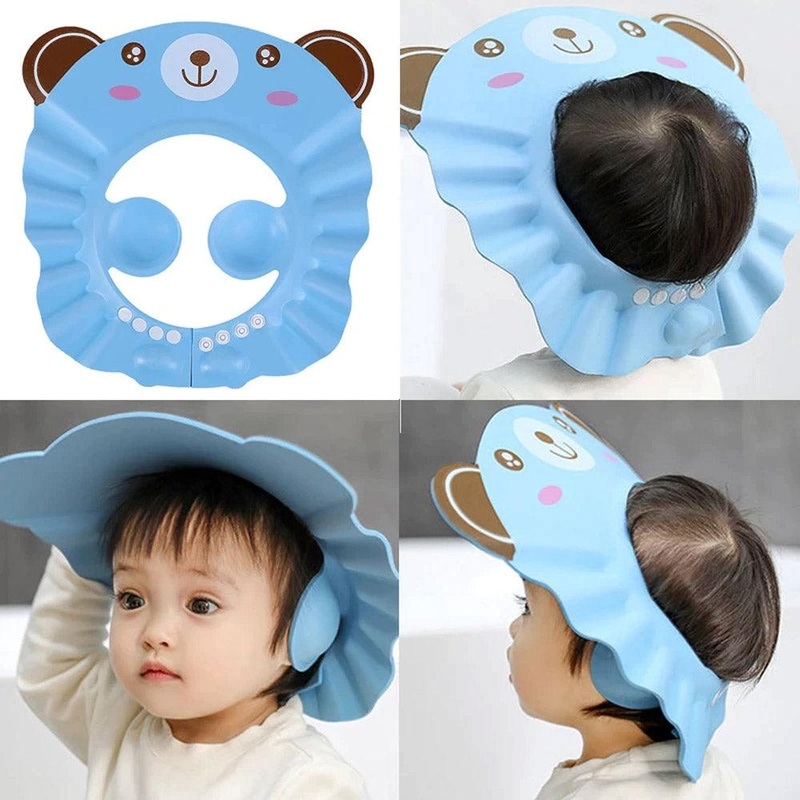 **NET**Baby Shower Soft Cap Adjustable Hair Wash Hat for Kids / KC22-105 Pink