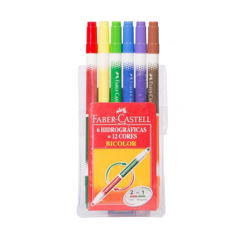 (NET) Faber Castell Fiberpen washable 12 color Double end / 24724