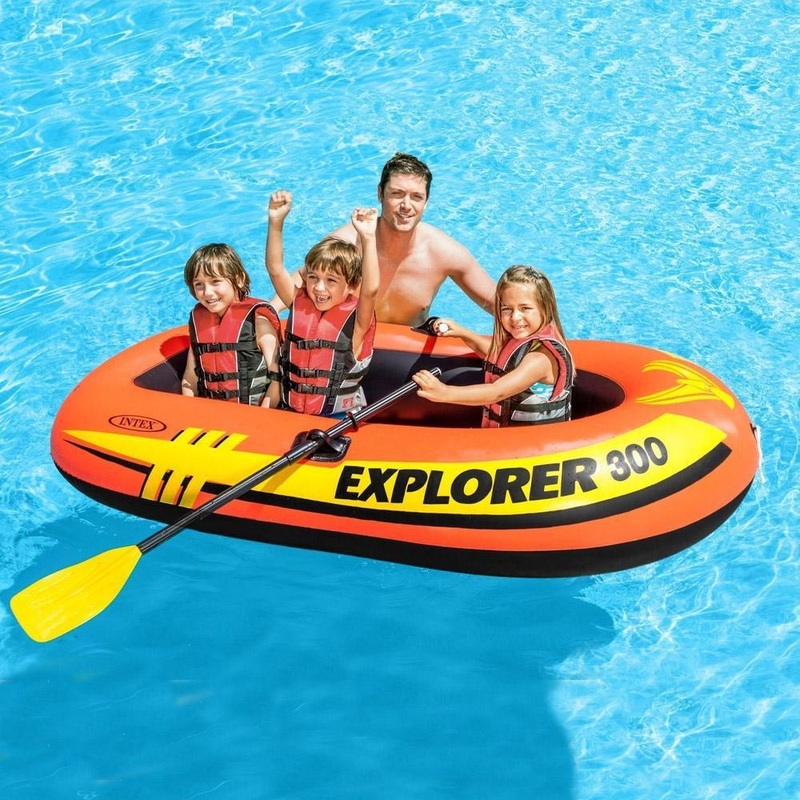 (NET) INTEX Boat Explorer 300 For 3 Person 186KG (2.11x1.17x41cm) With Oars & Pump
