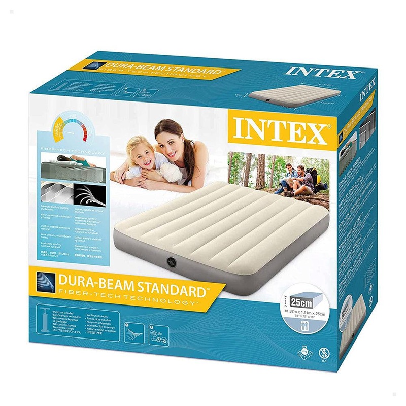 (NET) Intex Dura Beam Single High Airbed / 1.37m x 1.91m x 25cm