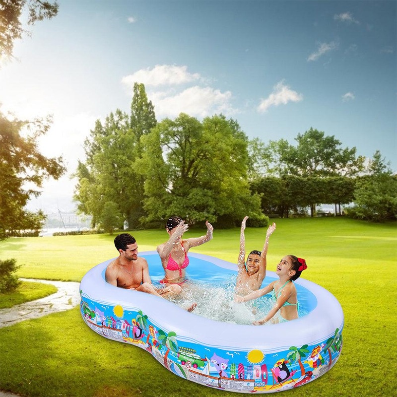 (NET) Intex Inflatable Pool Swimming Center Happy Fish Family Pool