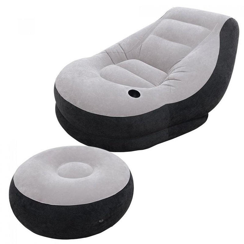 (NET)Intex Ultra Lounge inflatable chair with footstool