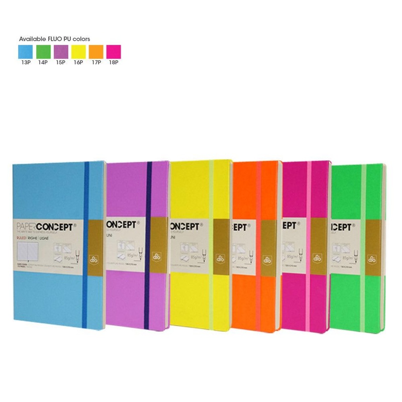 (NET) OPP Paperconcept Executive Notebook PU Fluo Hard Cover Line / 2129.7 cm