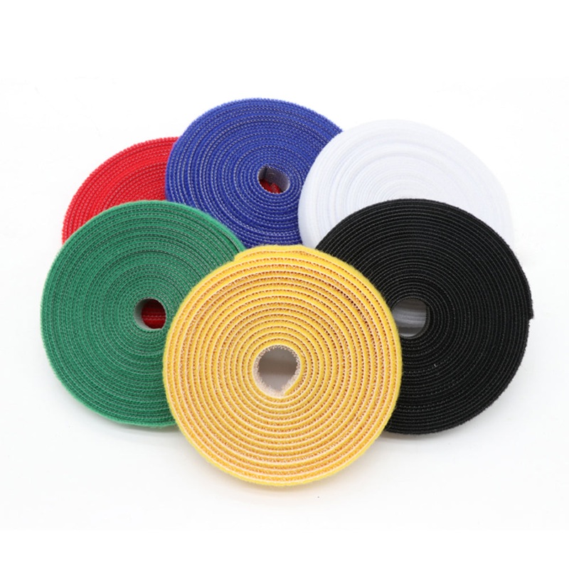 (net) Self Adhesive Reusable Cable Tie Wire Straps Tape 1cm x 1 Meter 6 Pcs