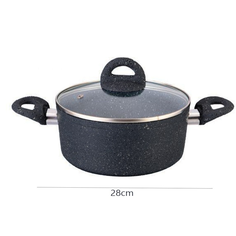 (Net) Stewpot Granite With Lid 28 cm Grey