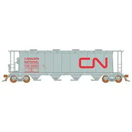 NSC 3800 Cylindrical Covered Hopper 6-Pack - Ready to Run -- Canadian National CNIS (gray, red; Noodle Logo)