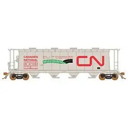 NSC 3800 Cylindrical Covered Hopper - Ready to Run -- Canadian National CNIS (gray, red, Noodle and Environmental Mode Logos)