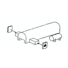 Passenger Car Parts -- Water Tanks: 2 Side Fills w/Plates, 2 Water Raising Reservoirs