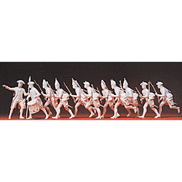 Prussian Army Figures Circa 1756, Unpainted -- Officer & Troops Storming Fortifications