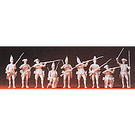 Prussian Army Figures Circa 1756, Unpainted -- Troops Firing A Volley